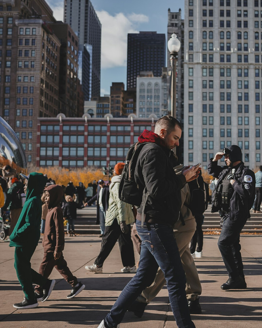 diverse people in city street